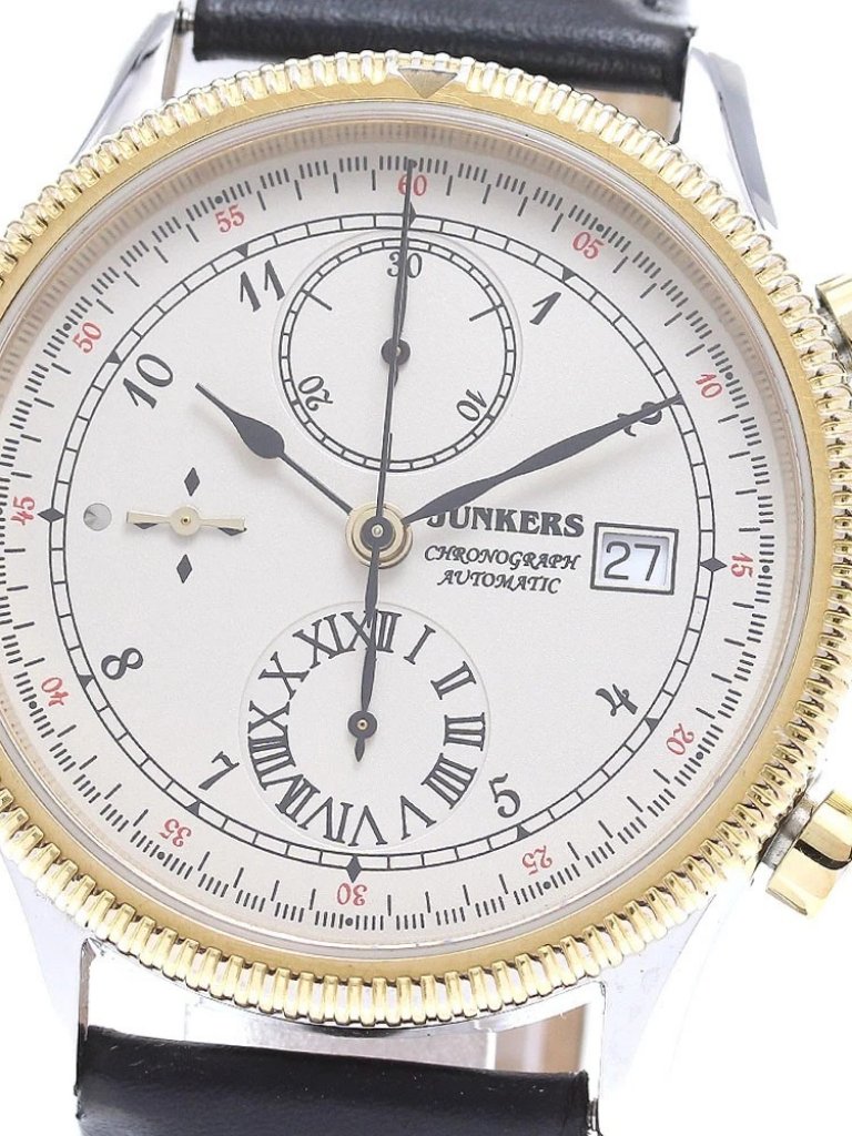 Junkers Chronograph Date Beige Dial Automatic Mens Watch837823
